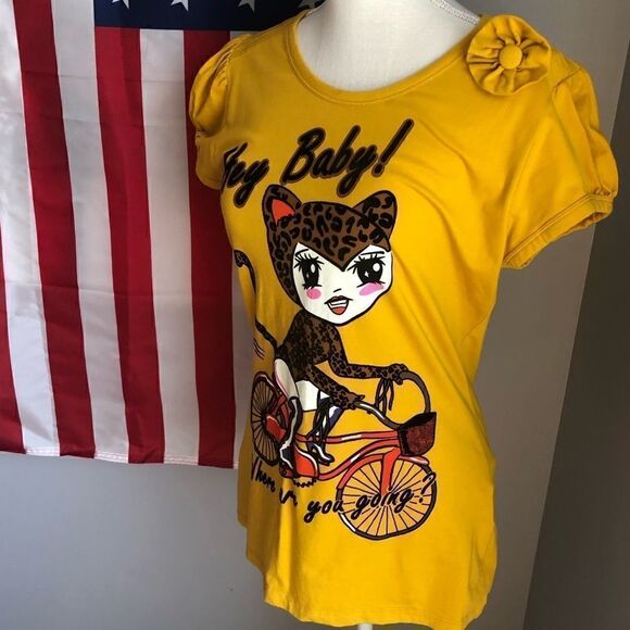 DEPT hey baby cat tee shirt vintage retro classic retro fashion coastal chic - Picture 7 of 13